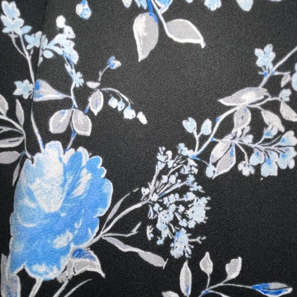 Dressy Pencil Skirt Floral Blue White Black By Kasper Size 14 Office Attire - Picture 4 of 4